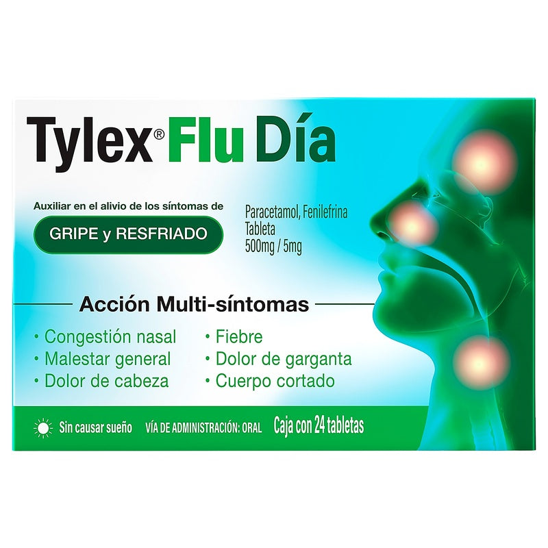 Tylex Flu Dia 500/5 Mg Con 24 Tabletas 7501007535128 perfil 4