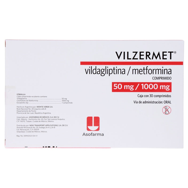 Vilzermet 50/1000 Mg Con 30 Comprimidos 7730766001067 perfil 6
