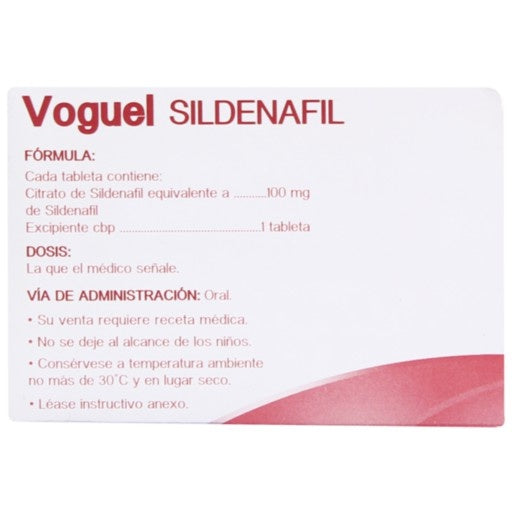 Voguel (Sildenafil) 100 Mg Con 1 Tableta 7502009744914 perfil 6