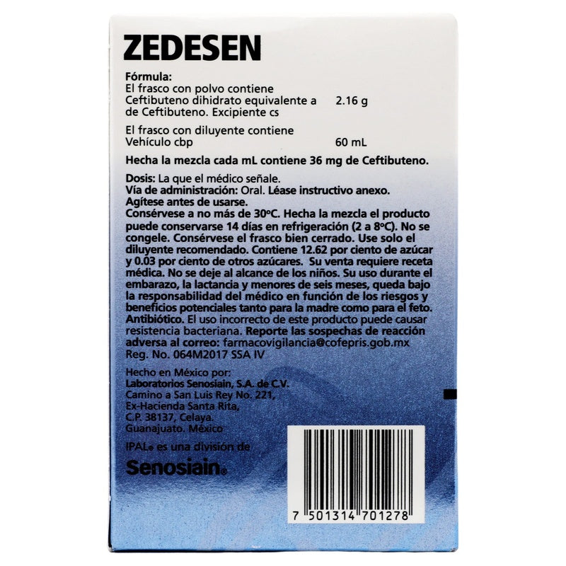 Zedesen 36 Mg Suspension Polvo Pipeta 60 Ml 7501314701278 perfil 7