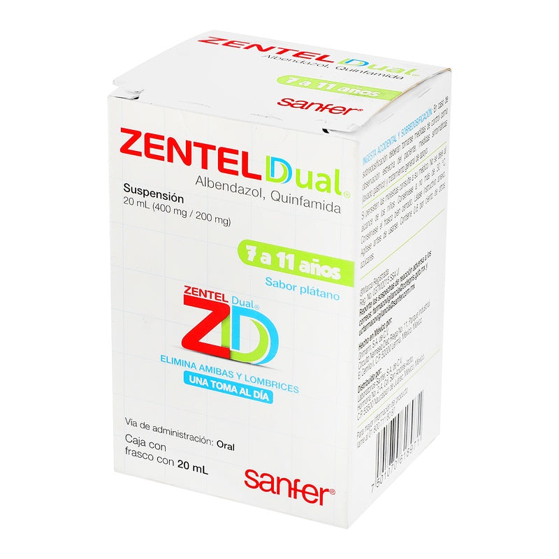 Zentel Dual 400/200 Mg Frasco 20 Ml Suspension 7501070618971 perfil 2