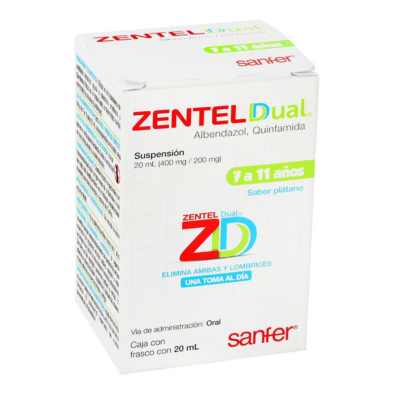 Zentel Dual 400/200 Mg Frasco 20 Ml Suspension 7501070618971 perfil 3