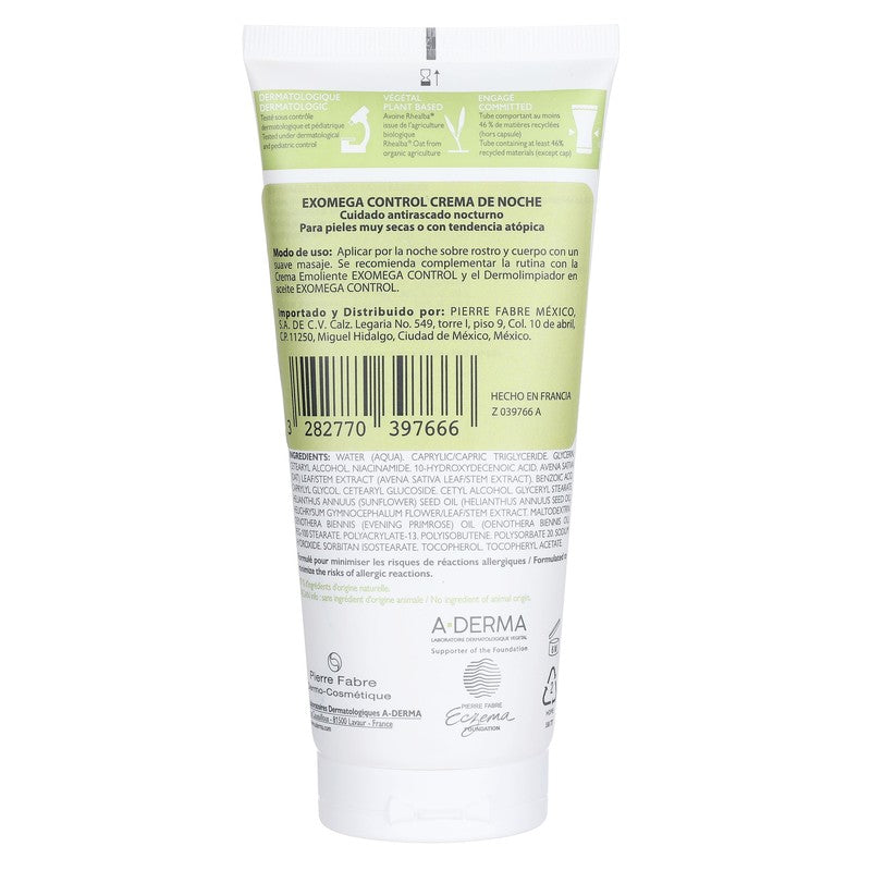 A-Derma Exomeg Crema Emoliente De Noche 200Ml