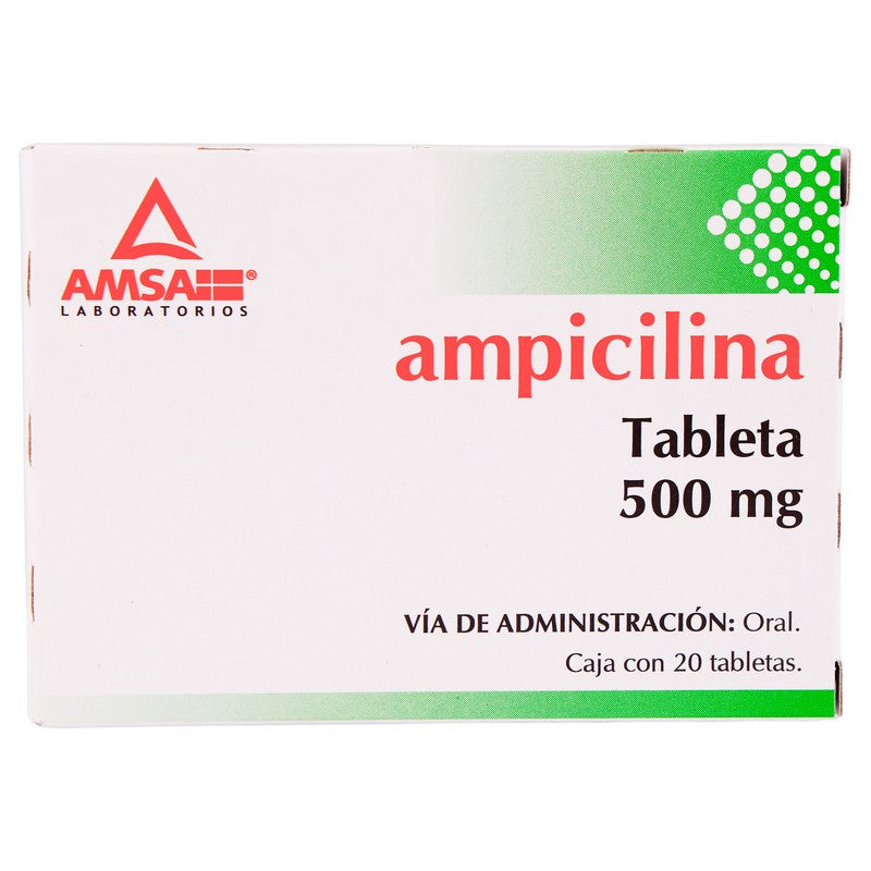 Am Ampicilina 500 Mg Tabletas 20 Generico Amsa 7501349021594