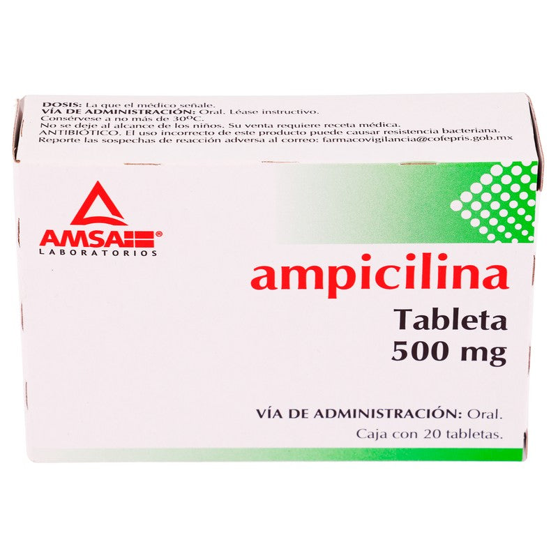 Am Ampicilina 500 Mg Tabletas 20 Generico Amsa 7501349021594 3