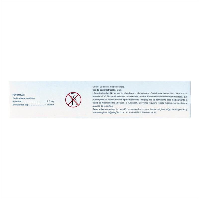 Apixaban 2.5 Mg Con 20 Tabletas Avivia 7506513600957 3