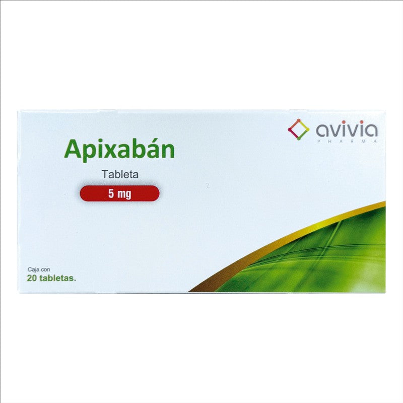 Apixaban 5 Mg Con 20 Tabletas Avivia 7506513600971