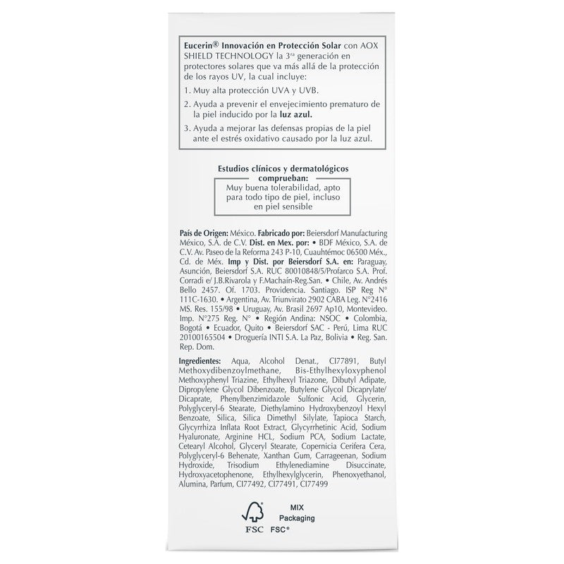 Bloqueador Eucerin Fps 50 Hydrofluido Claro 50 Ml 4006000127026 11