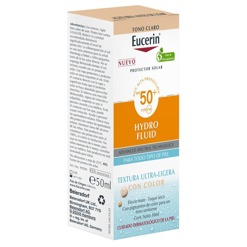 Bloqueador Eucerin Fps 50 Hydrofluido Claro 50 Ml 4006000127026 4
