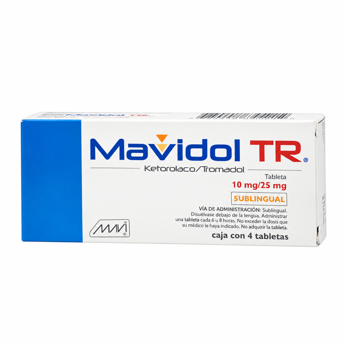 Mavidol Tr (Ketorolaco/Tramadol) Con 4 Tabletas Sublingual