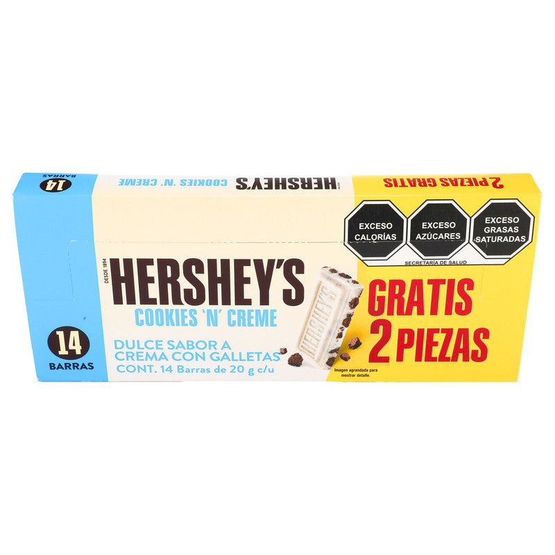 Chocolate Hersheys Cookies N Creme Con 14 Barras 20G 7501024514977 3