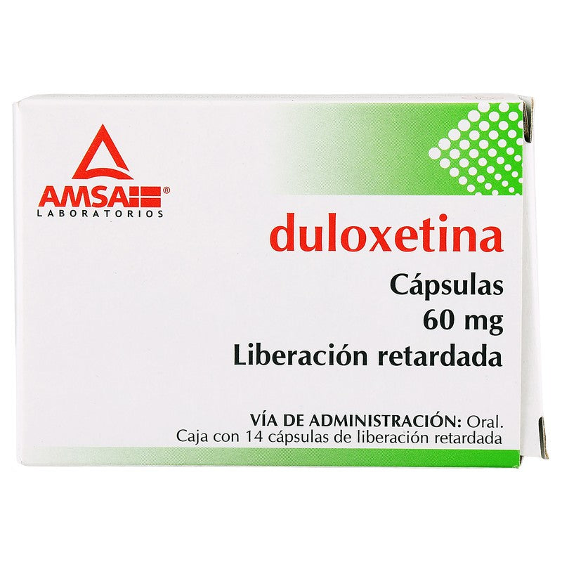 Duloxetina 60 Mg 14 Capsulas Liberacion Prolongada Amsa 7501349021624