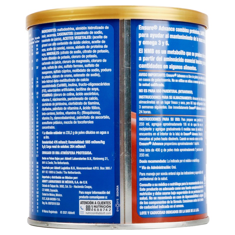 Ensure Advance Chocolate Polvo 400 G 7501033960888 5