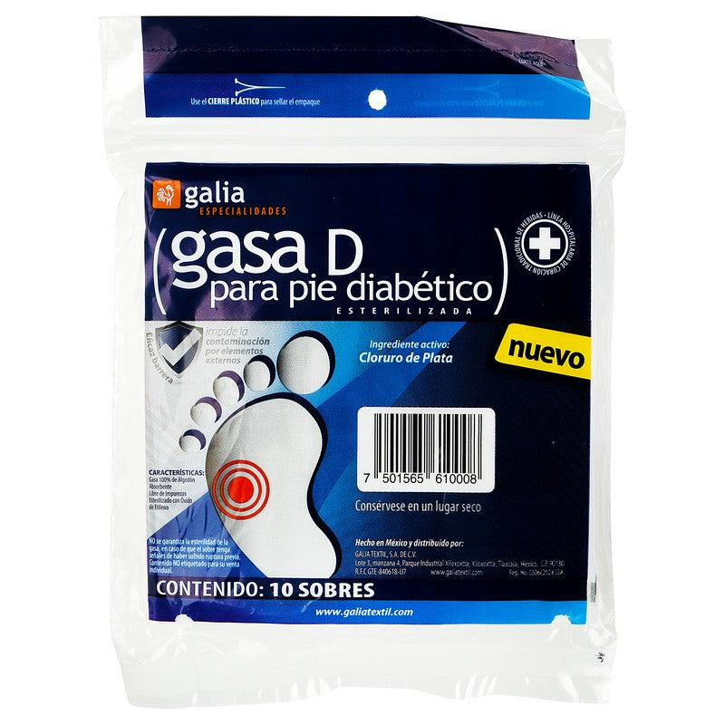 Gasa Galia Pie Diabetico 10 X 10 Cm Con 10 7501565610008 3