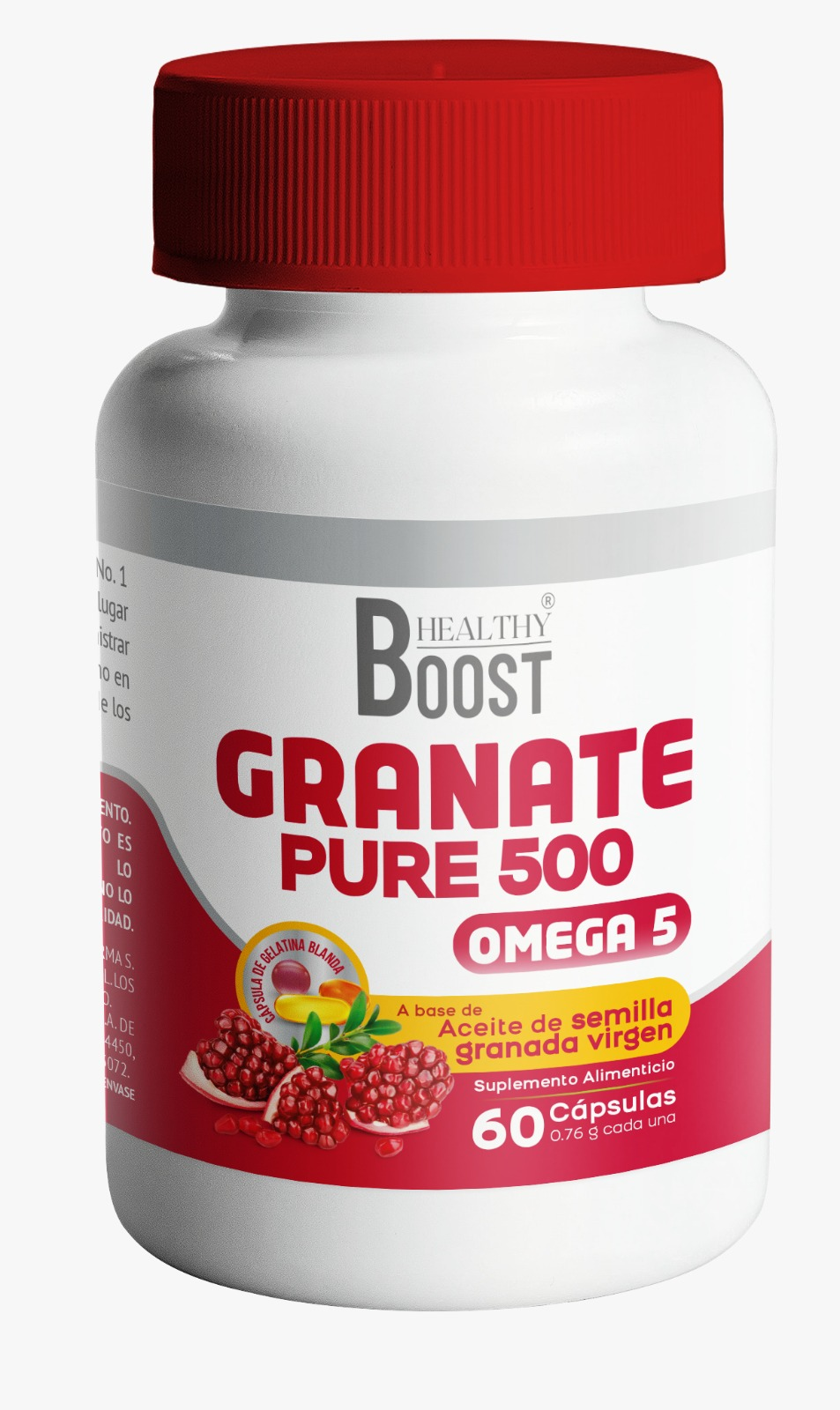 Granate Pure 500+ Omega 5 Con 60 Capsulas Healthy Boost