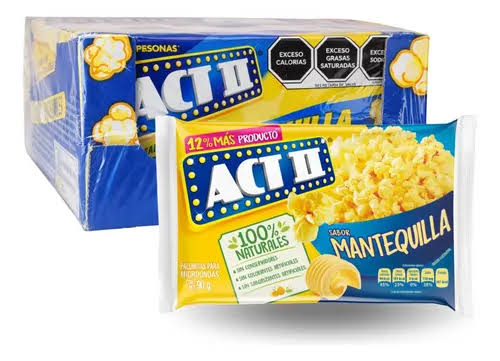 Exhibidor Palomitas Act Ii Mantequilla 80 G Con 14 Piezas