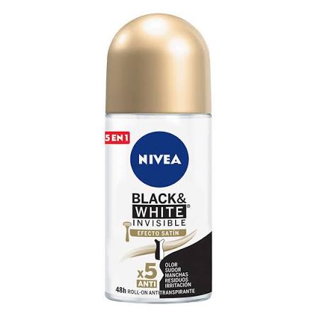 Desodorante Nivea Black White Efecto Satin R-On 50 Ml