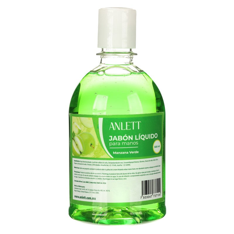 Jabon Anlett Para Manos Manzana Verde 500 Ml 7503047737104