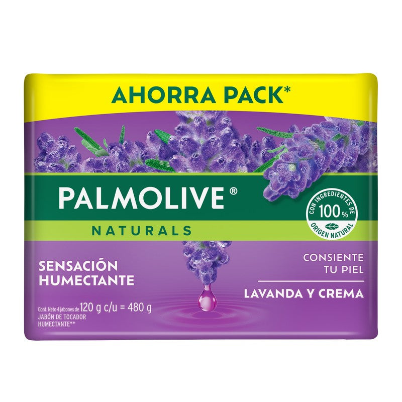 Jabon Palmolive Natural Lavanda Y Crema 120 G Con 4 7509546682525