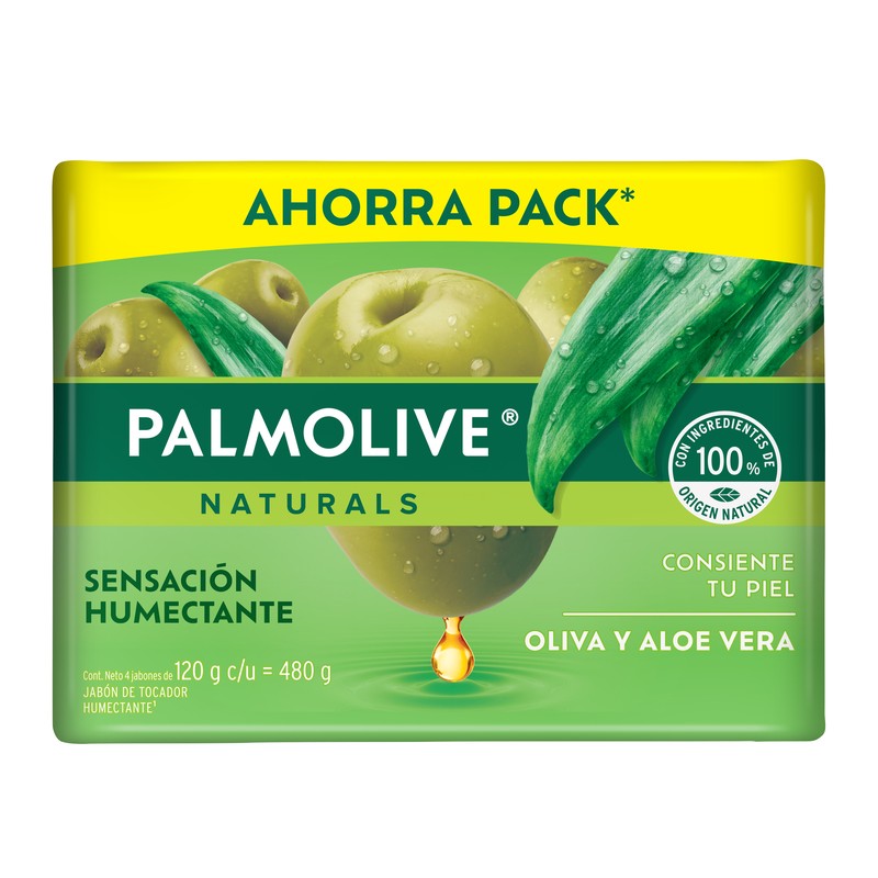 Jabon Palmolive Natural Oliva Y Aloe Vera 120 G Con 4 7509546682501