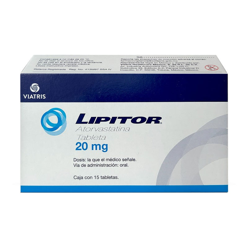 Lipitor 20 Mg Con 15 Tabletas 1210001167711