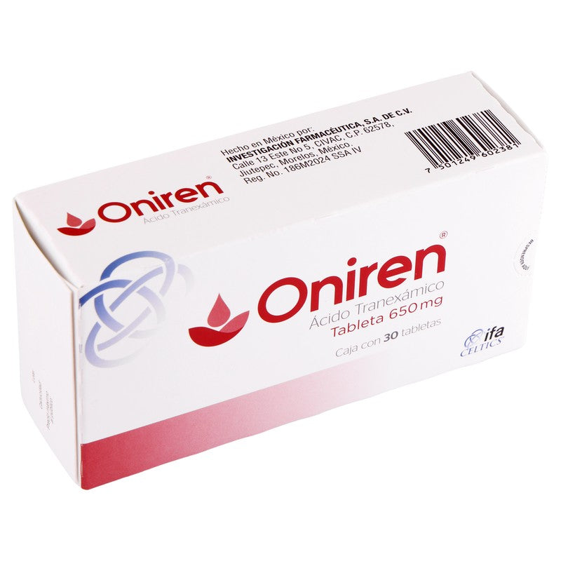 Oniren 650 Mg Con 30 Tabletas 7501249602381 2