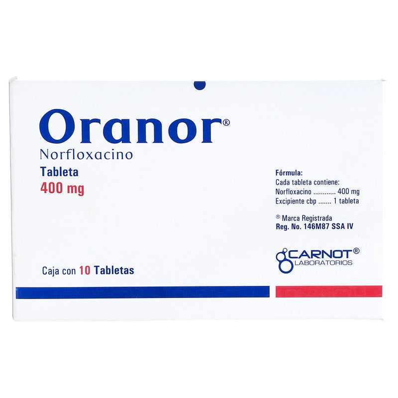 Oranor 400 Mg Con 10 Tabletas 7501124185688 7