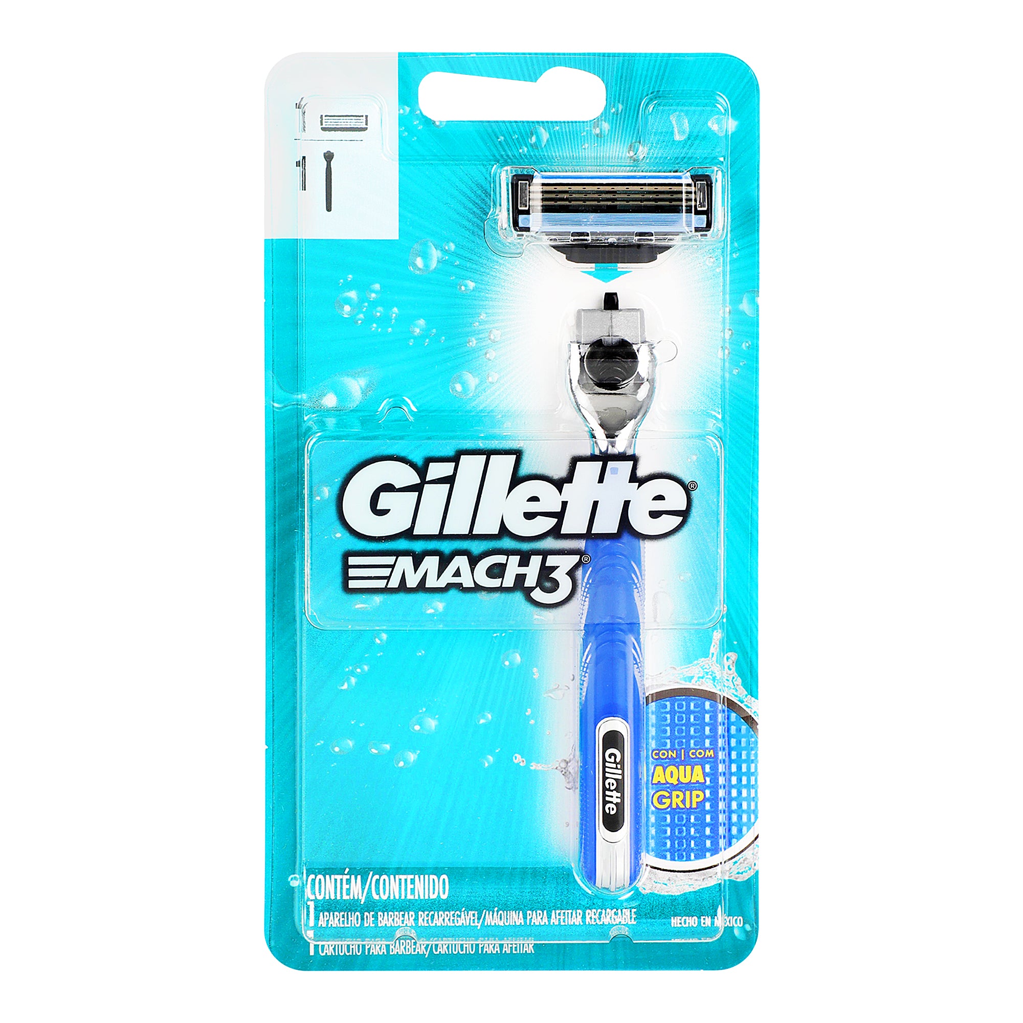 Rastrillo Gtte Mach3 Aqua Grip +1 Cartucho-1