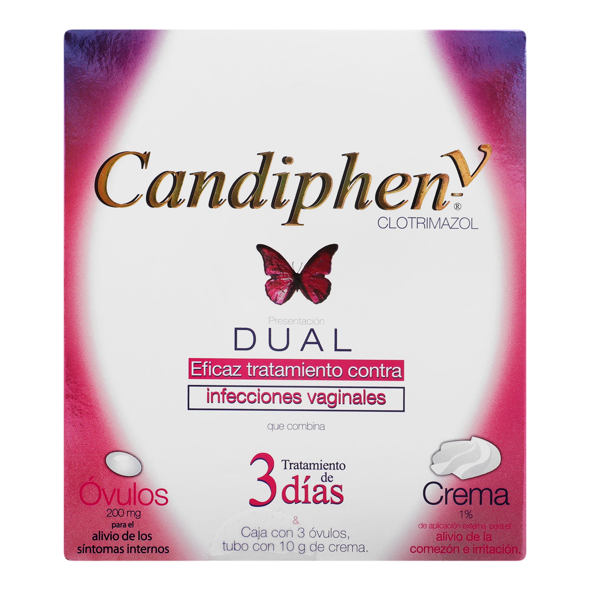 Candiphen-V 200Mg Dual Con 3 Ovulos Y Crema 10 Grs-1