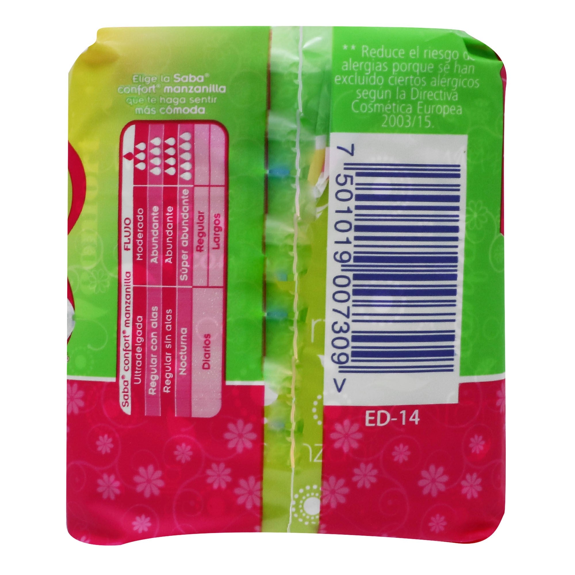 Toallas Sanitarias Saba Confmzladelg A14-4