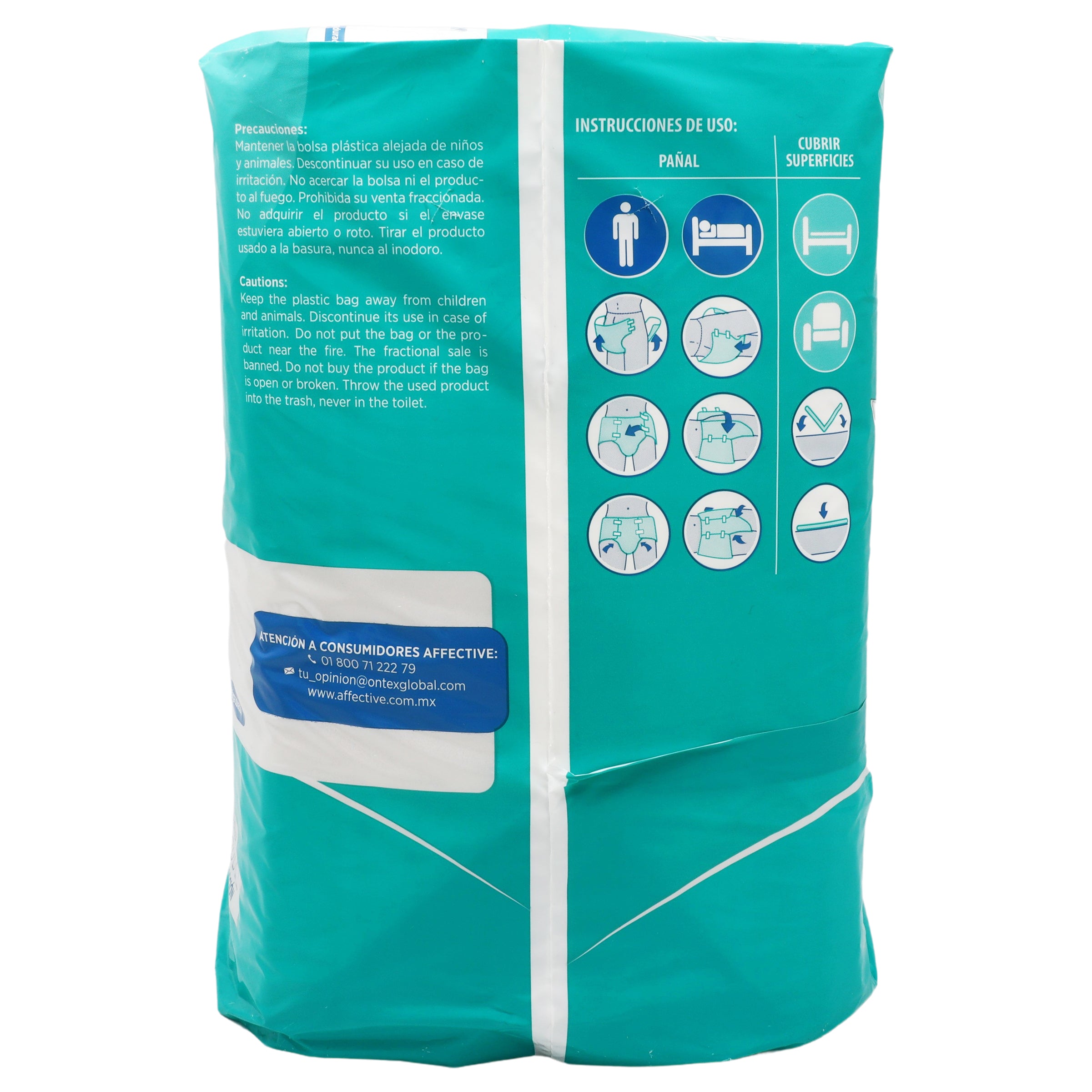 Pañal Affective Predoblado Adulto Unisex Con 10 Piezas-4