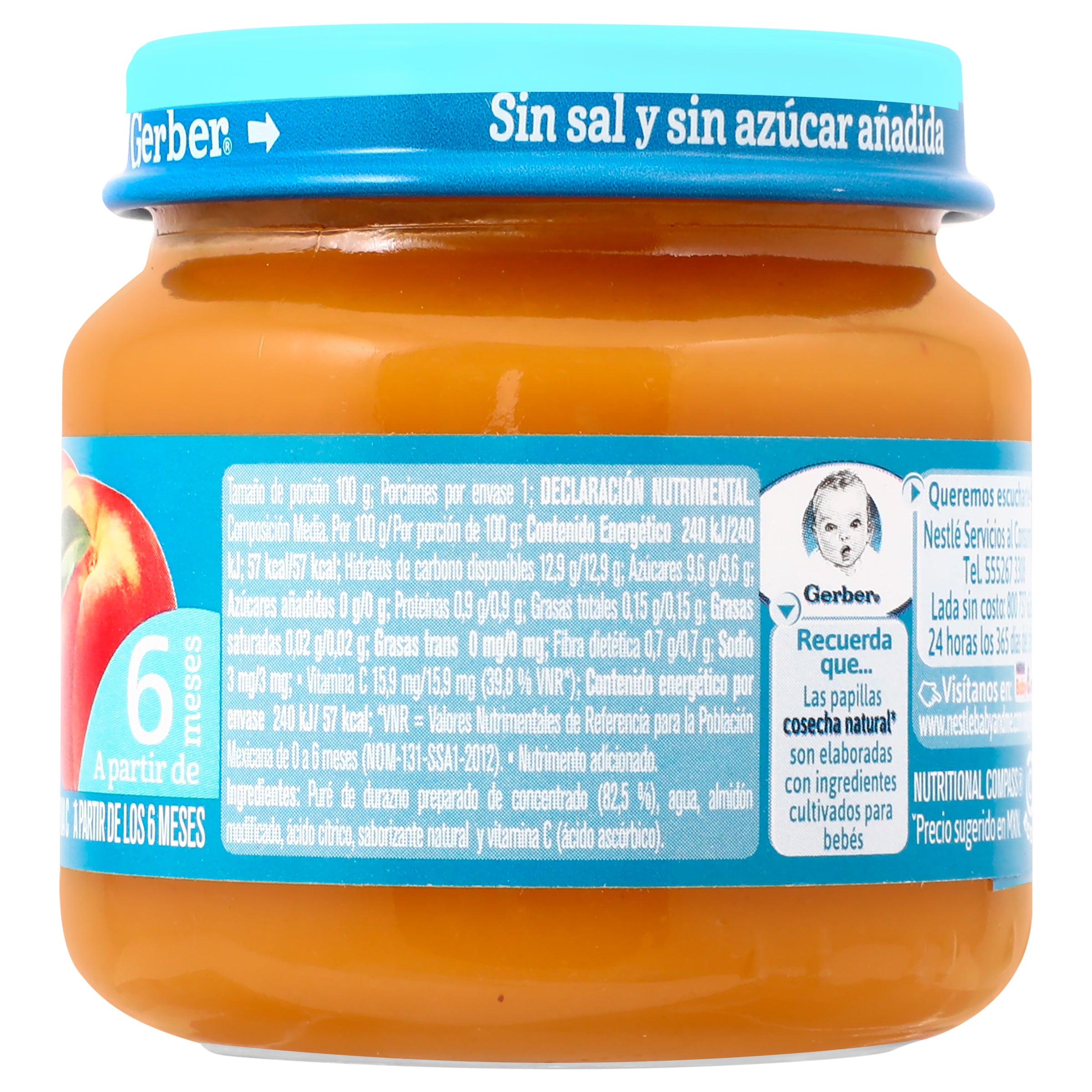 Gerber Segunda Etapa Pure Duraznos 100 G-12