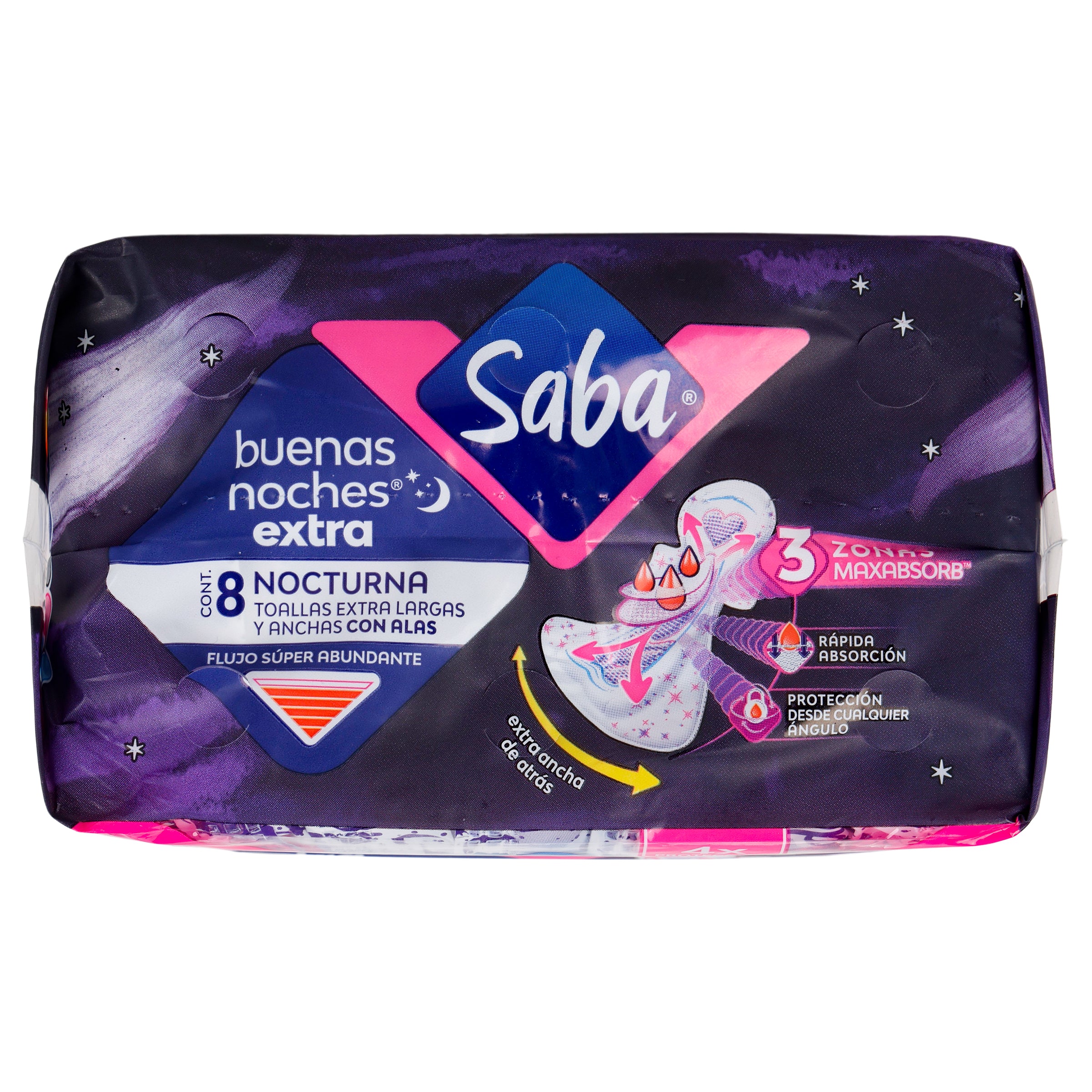 Toallas Sanitarias Saba B-Noche Extra Con A 8-6