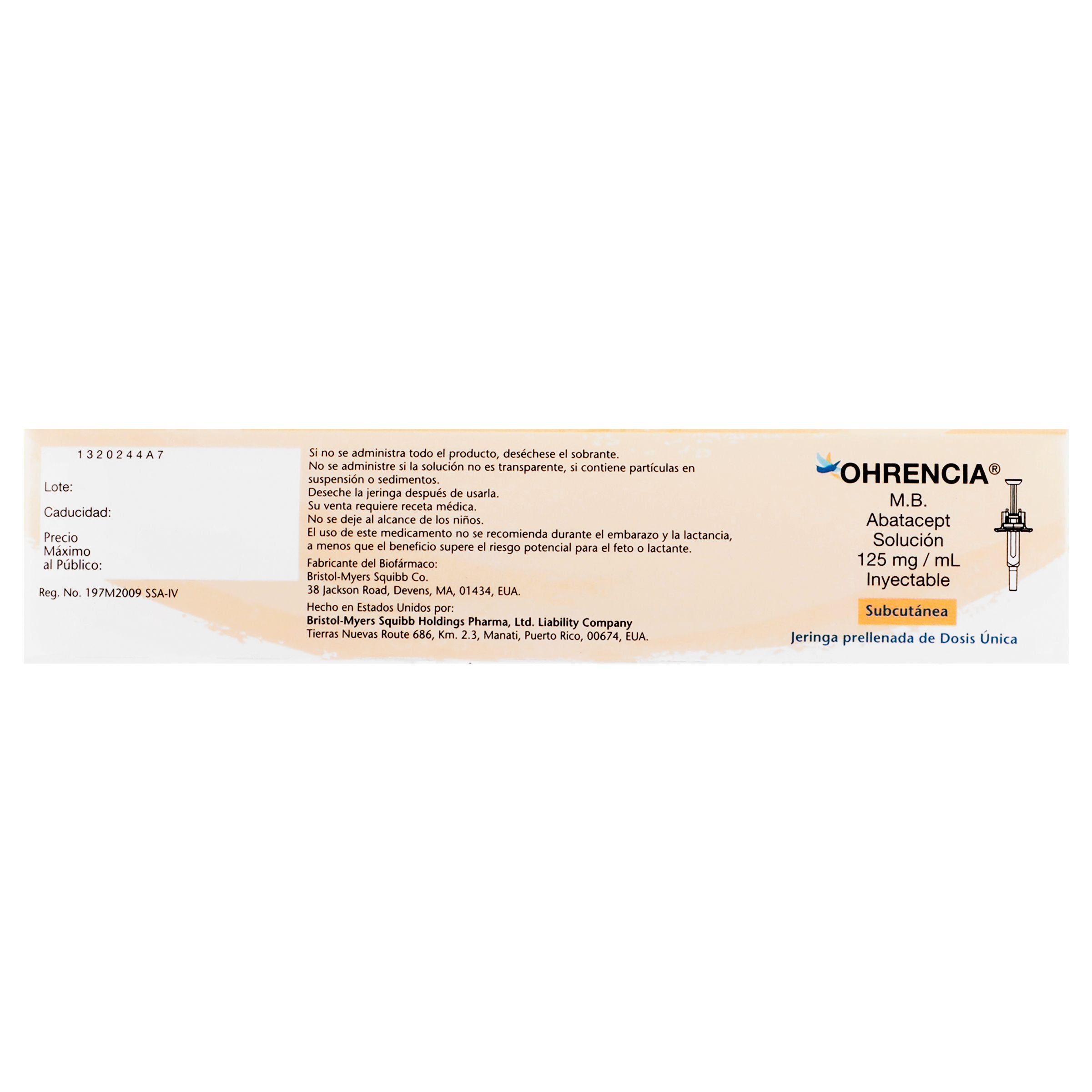 Ohrencia 125 Mg/Ml Solucion Inyectable Caja Con 4 Jeringas Prellenadas-5