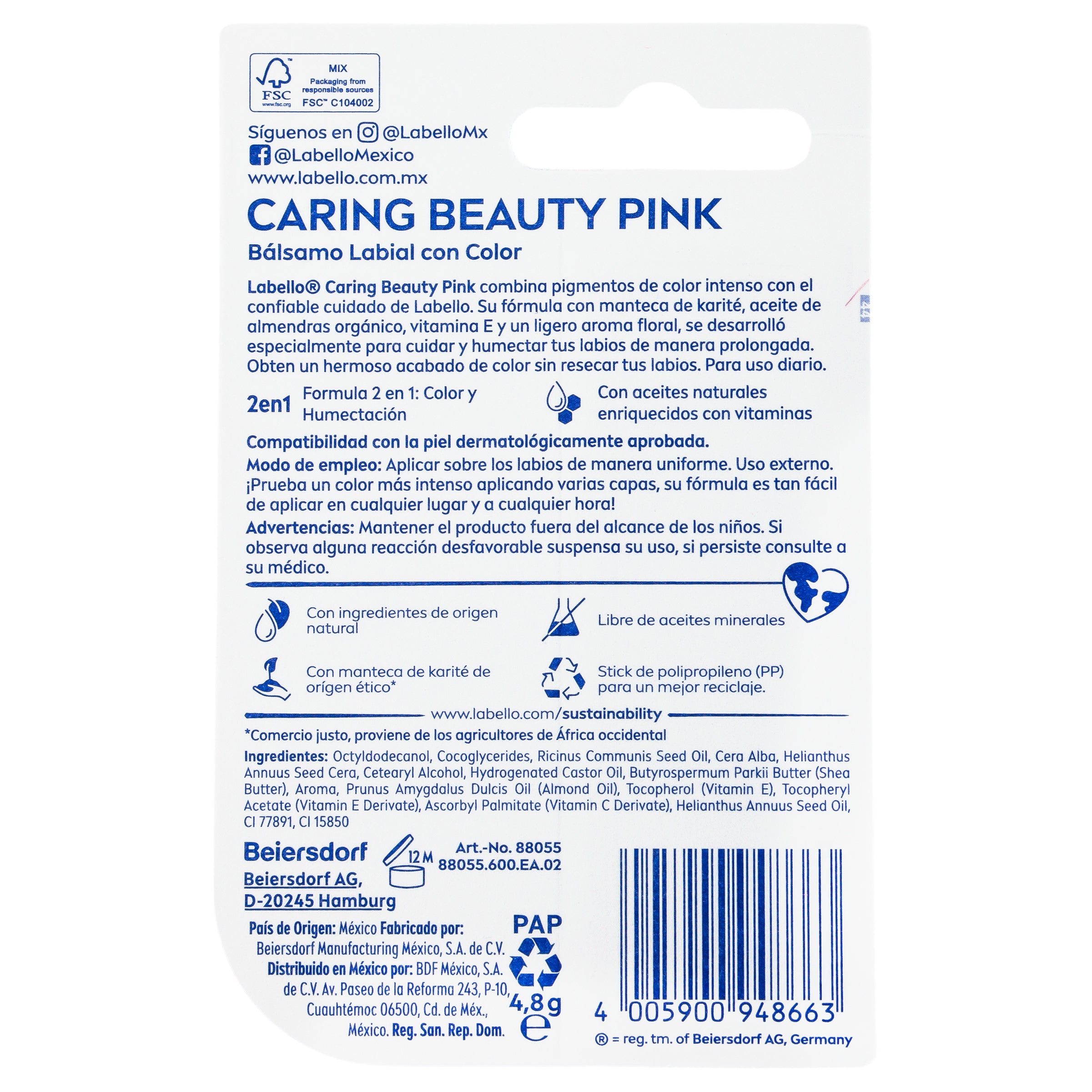 Protector Labial Labello Caring-B Pink 4.8 G-7