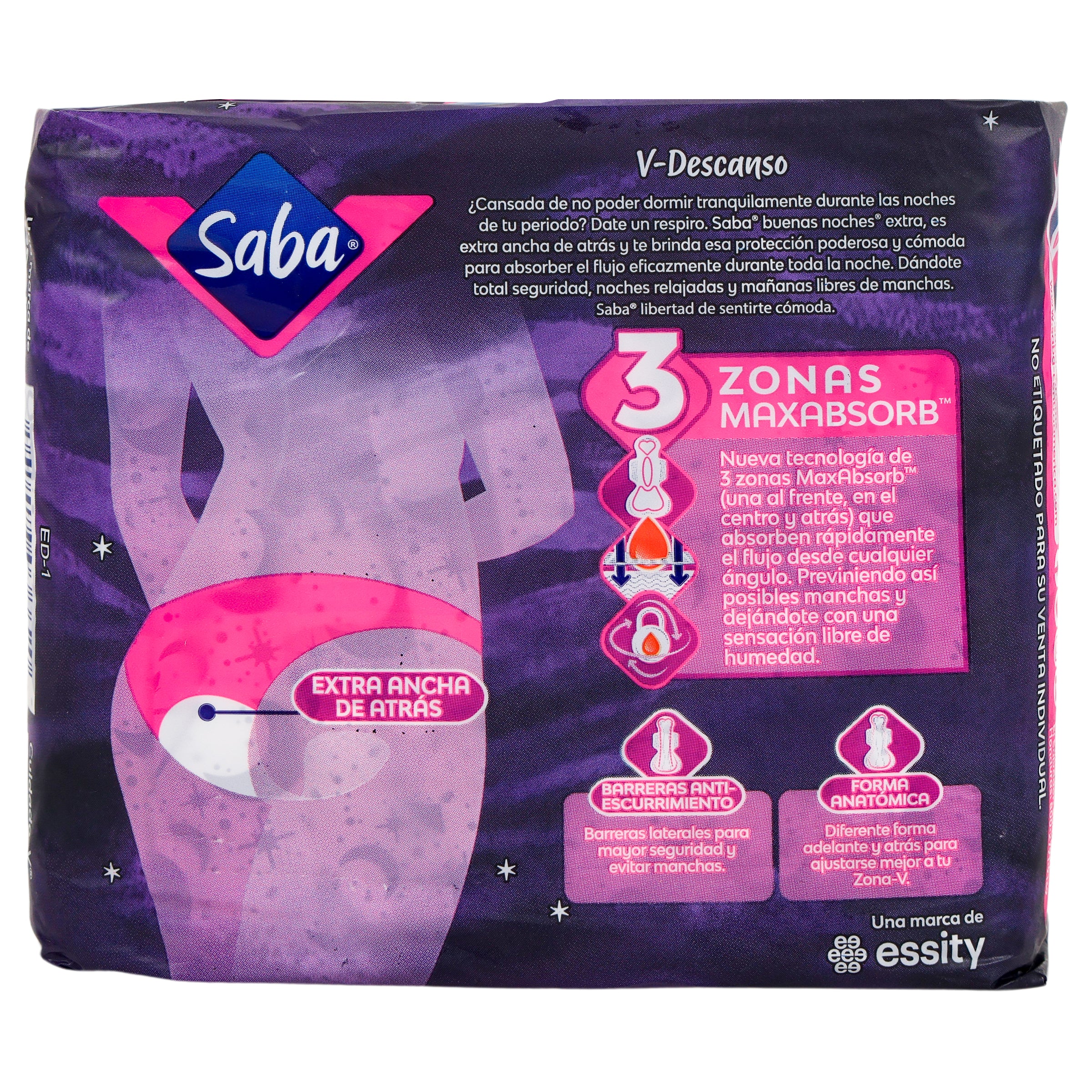 Toallas Sanitarias Saba B-Noche Extra Con A 8-7