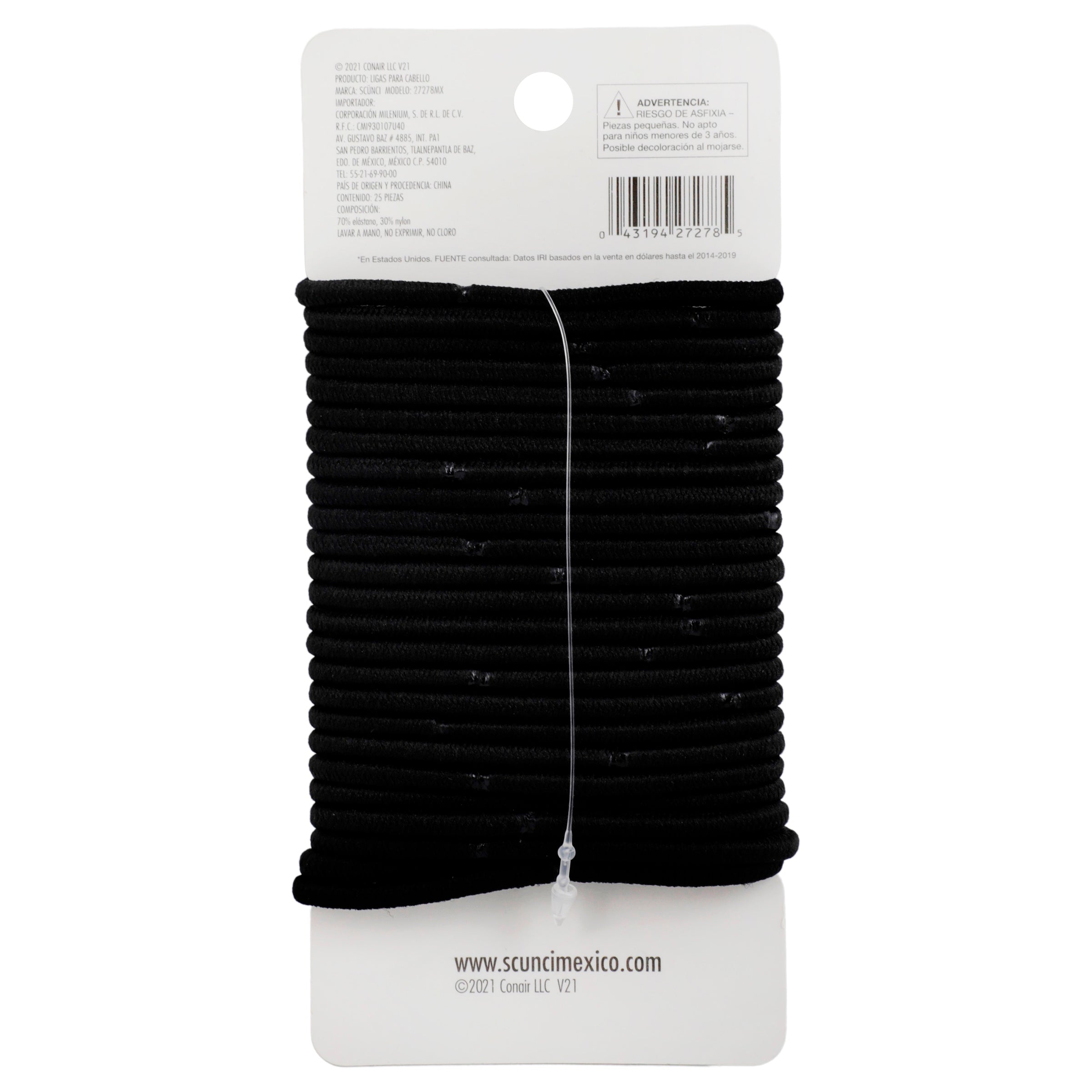 Ligas Para Cabello Negro Con 10 Piezas-7