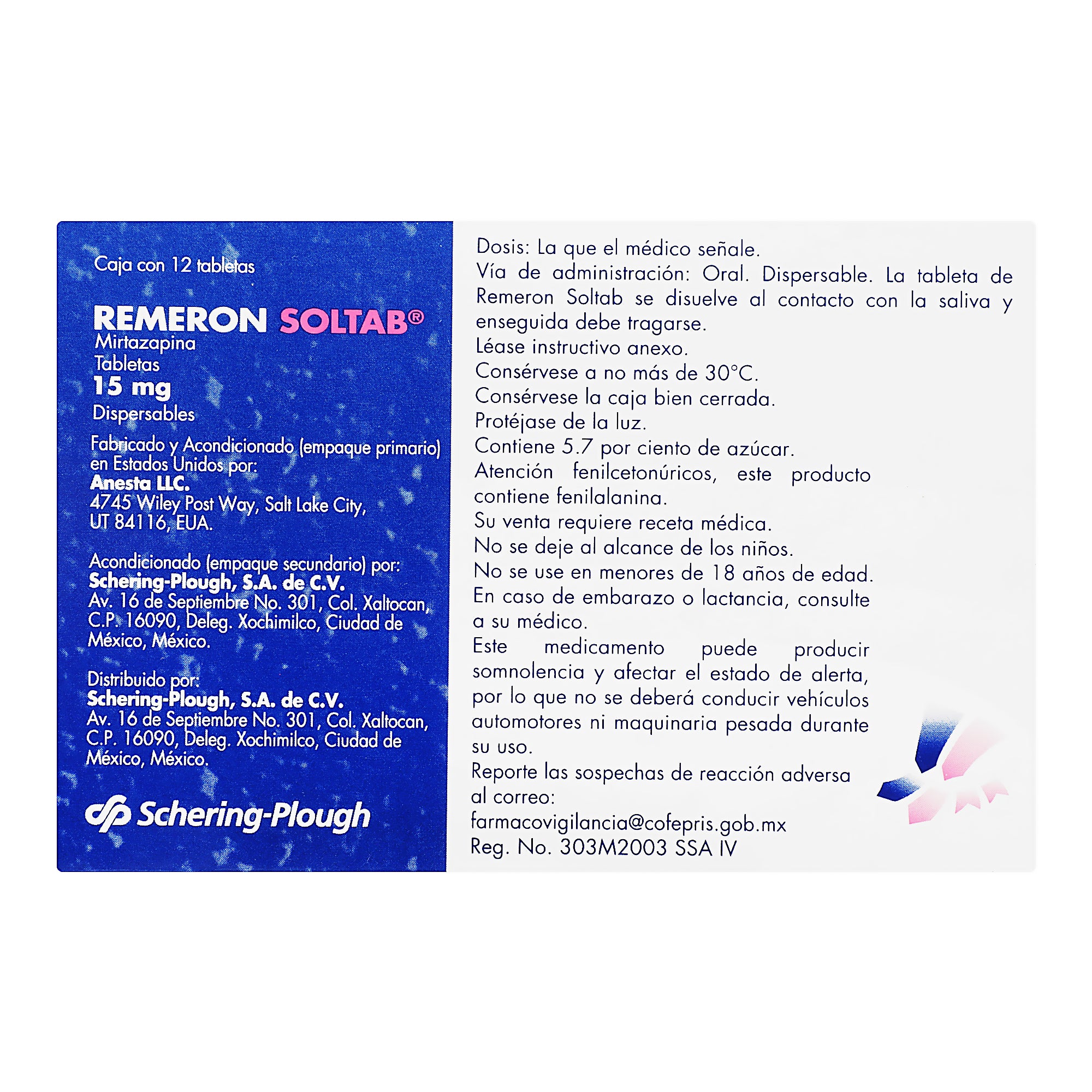 Remeron Sol Tabletas 15 Mg Con 12 Tabletas Dispersables-5