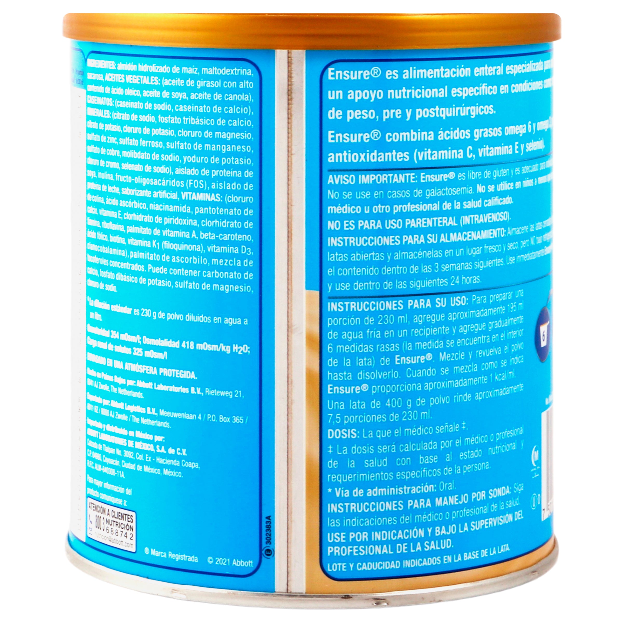 Ensure Con Fos Vainilla Polvo 400 G