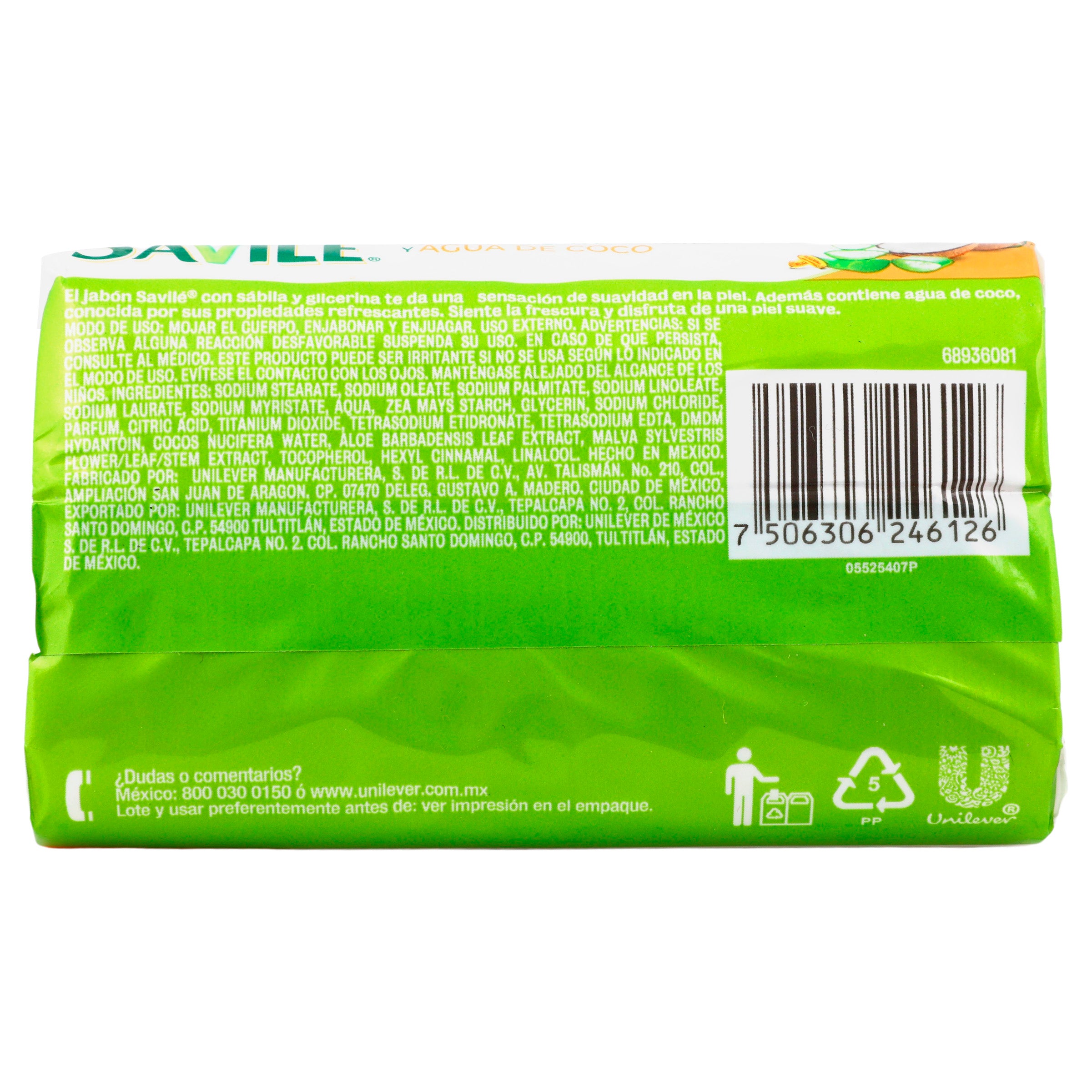 Jabon Savile Agua De Coco 135 G