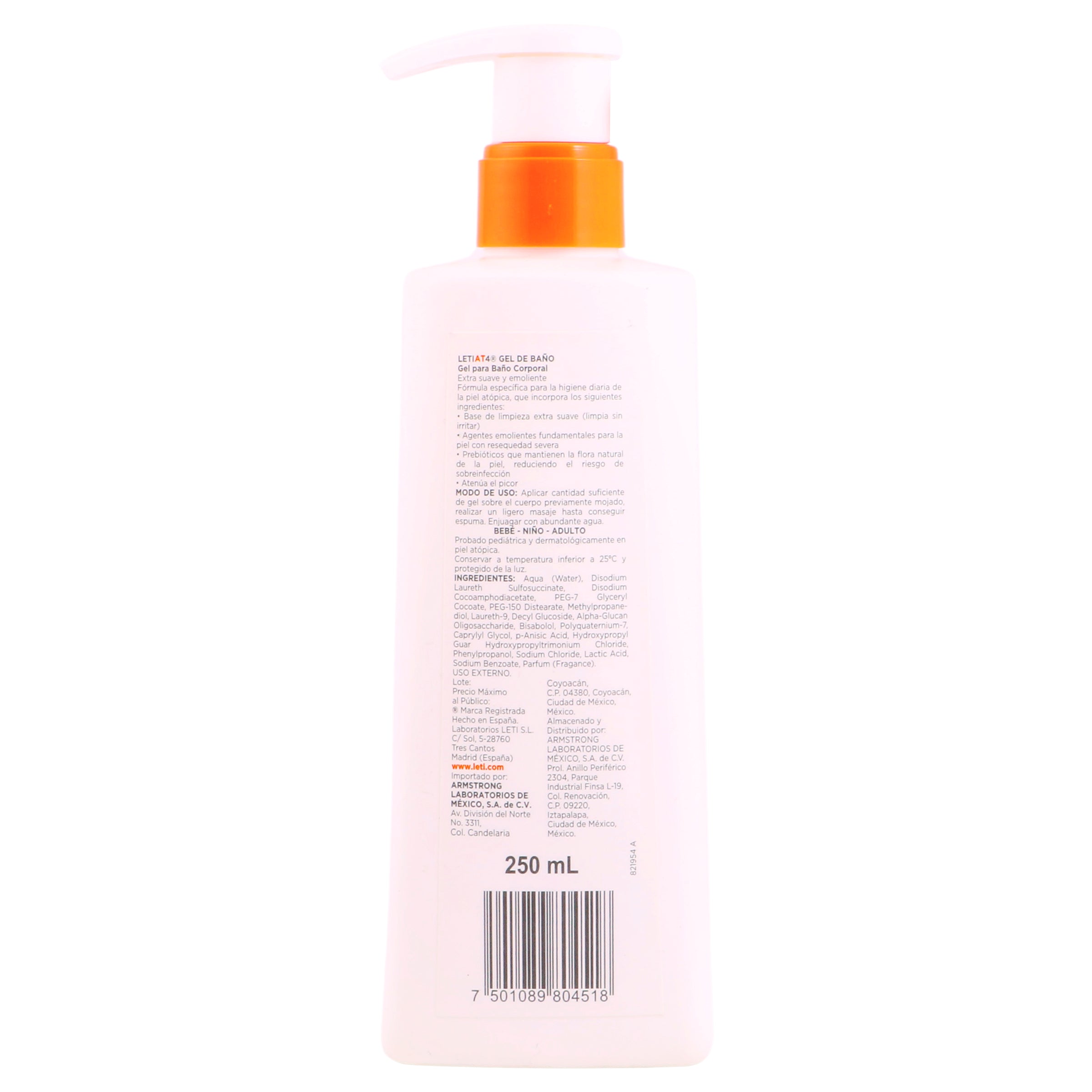 Letiat4 Atopic Skin Gel De Baño Dermo 250 Ml-7