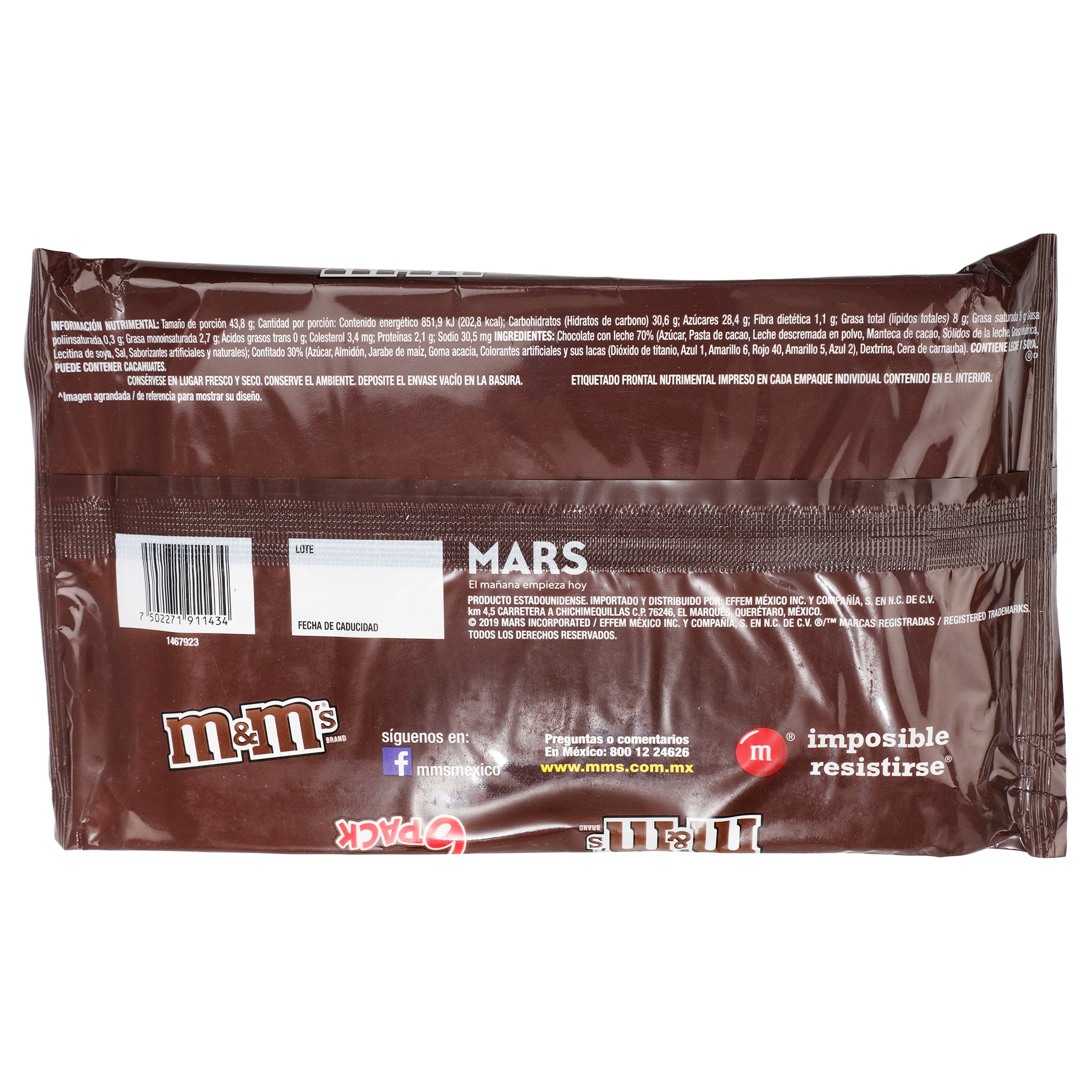 Exhibidor De Chocolate M&Ms Con 6 Pack 262,8 G-2