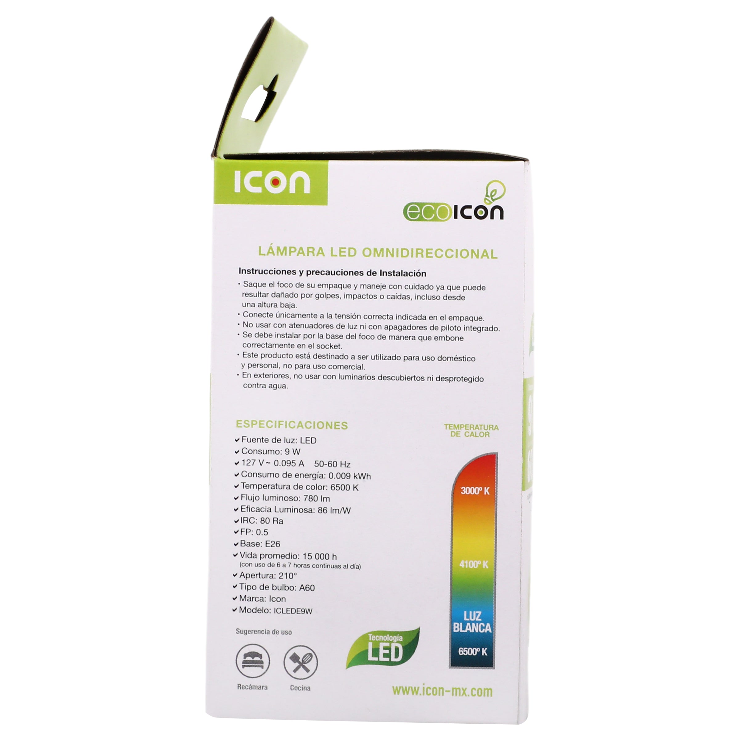 Foco Ecoicon 9W/60W Led Luz Blanca-6