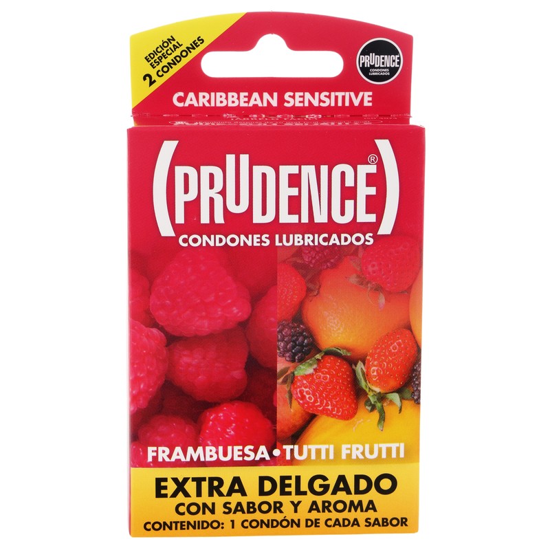 Preservativo Prudence Frambuesa Tutti Fruti Con 2 7502214980589