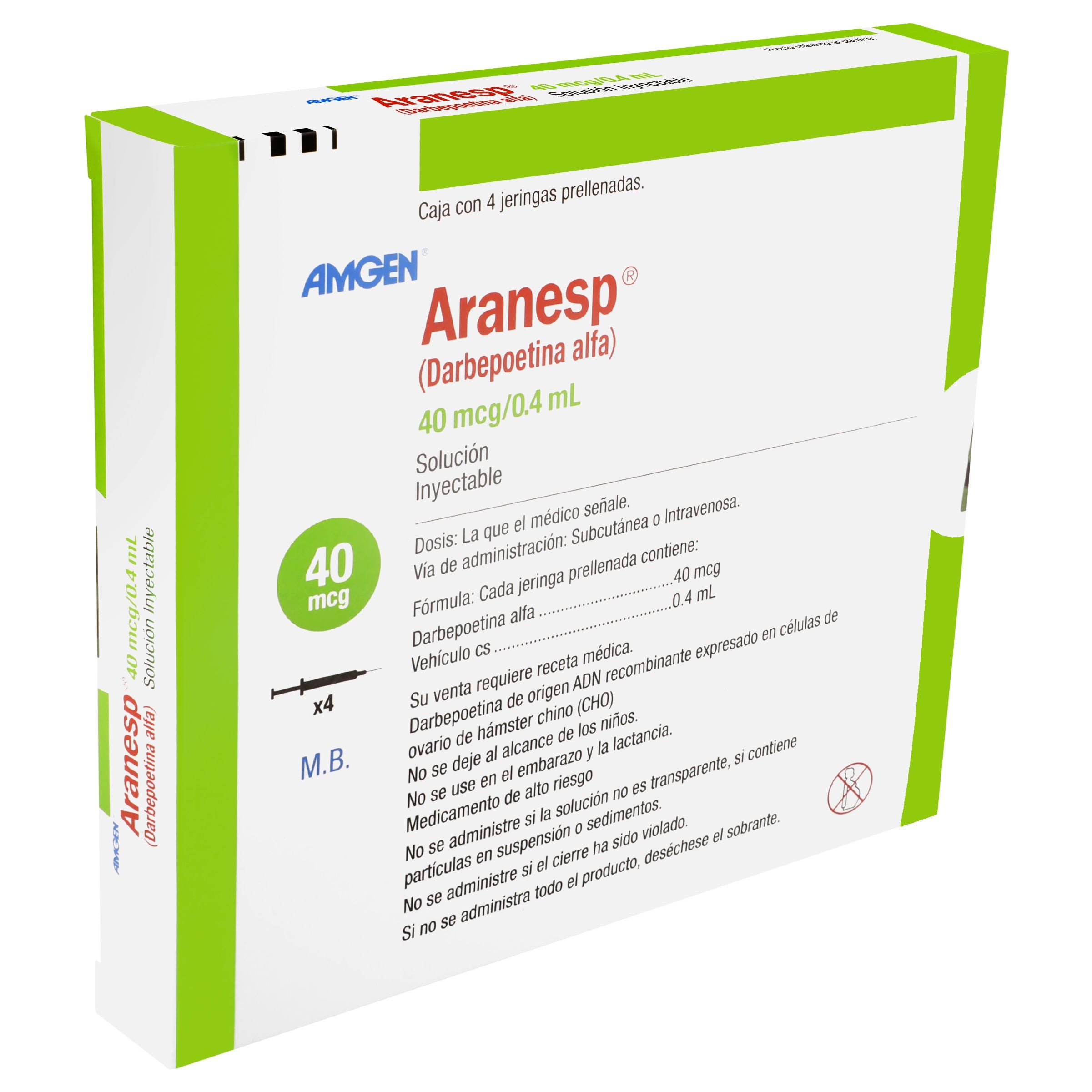 Aranesp 40 Mcg/0.4 Ml Con 4 Jeringas Prellenadas-2
