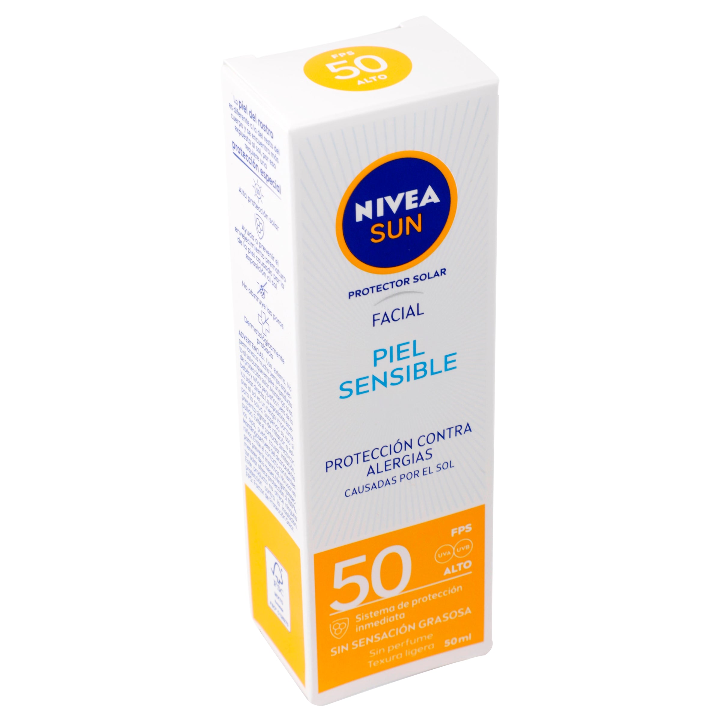 Bloqueador Nivea Sun Facial Fps 50 Piel Sensible 50 Ml-2