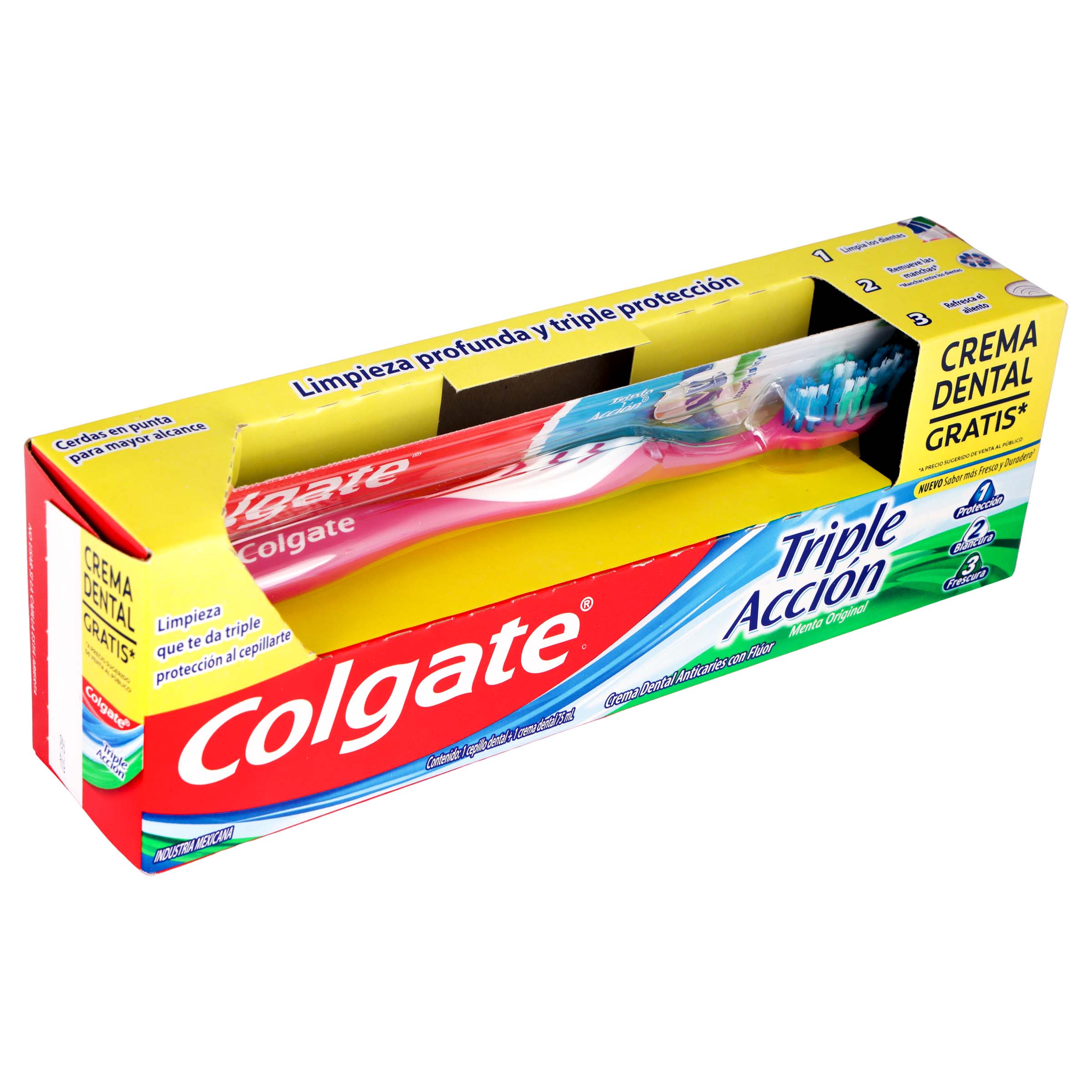 Cepillo Dental Colgate Triple Accion Mas Crema Dentaltriple Accion 75 Ml-4
