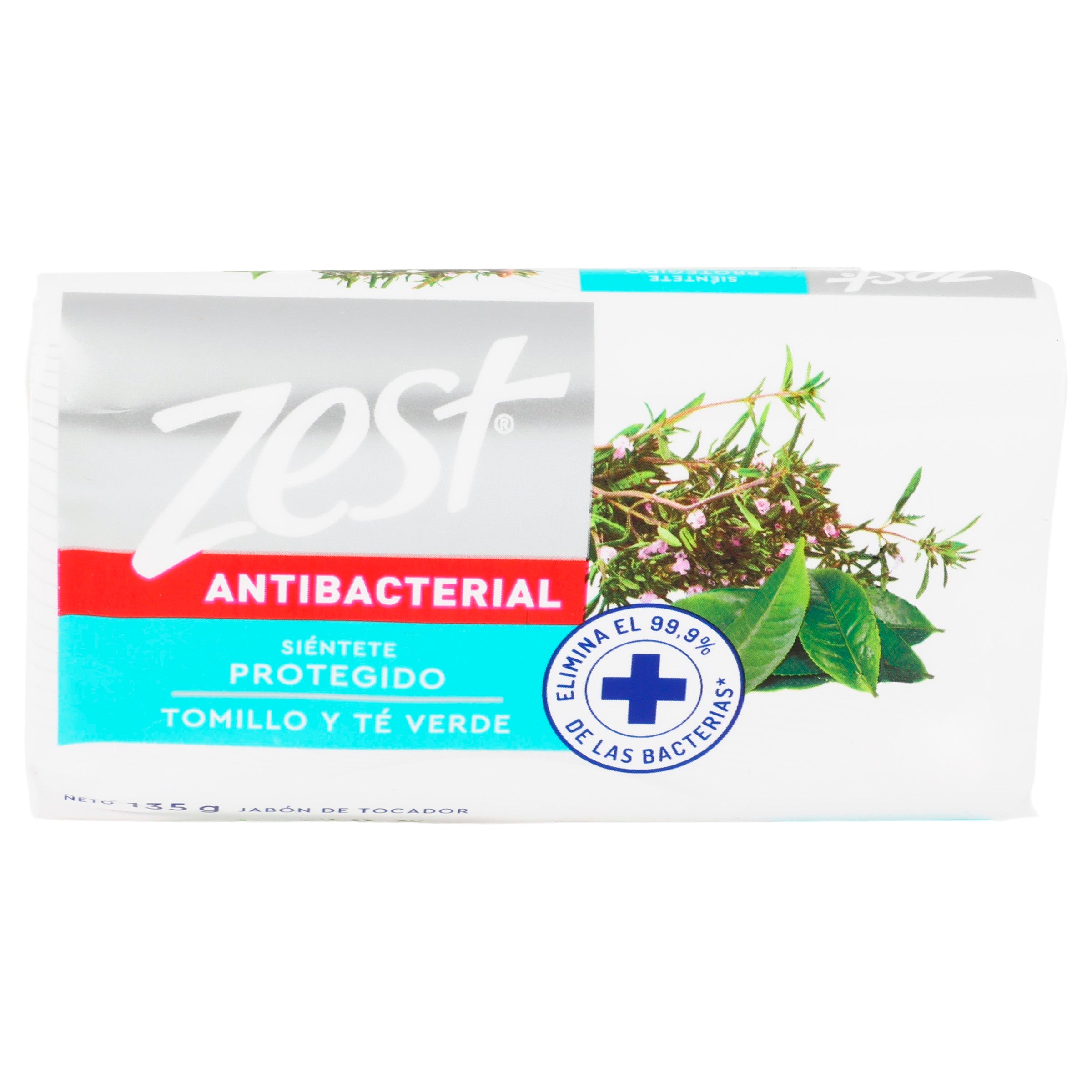 Jabon Zest Antibacterial Tomillo Y Te Verde 135 G