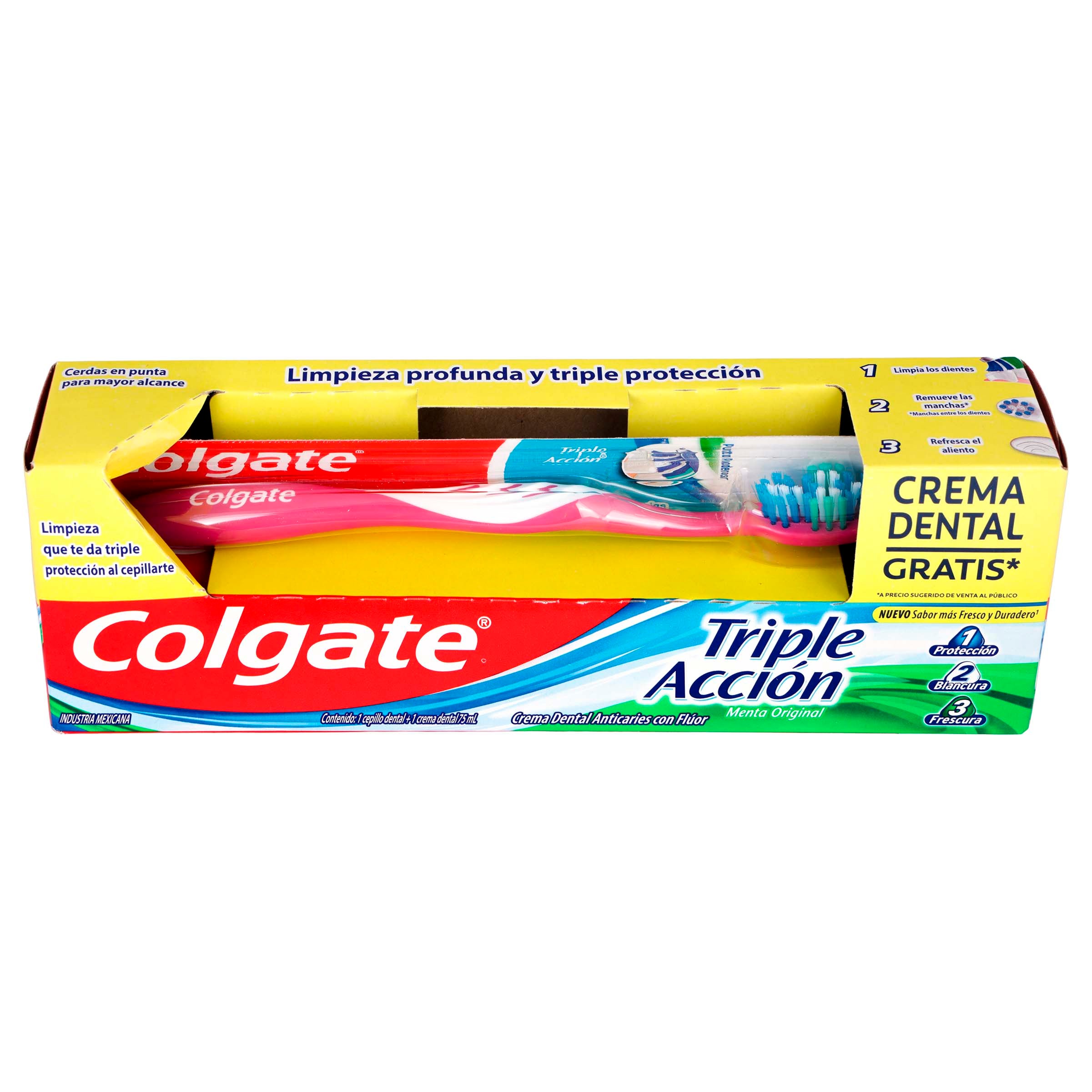 Cepillo Dental Colgate Triple Accion Mas Crema Dentaltriple Accion 75 Ml-5