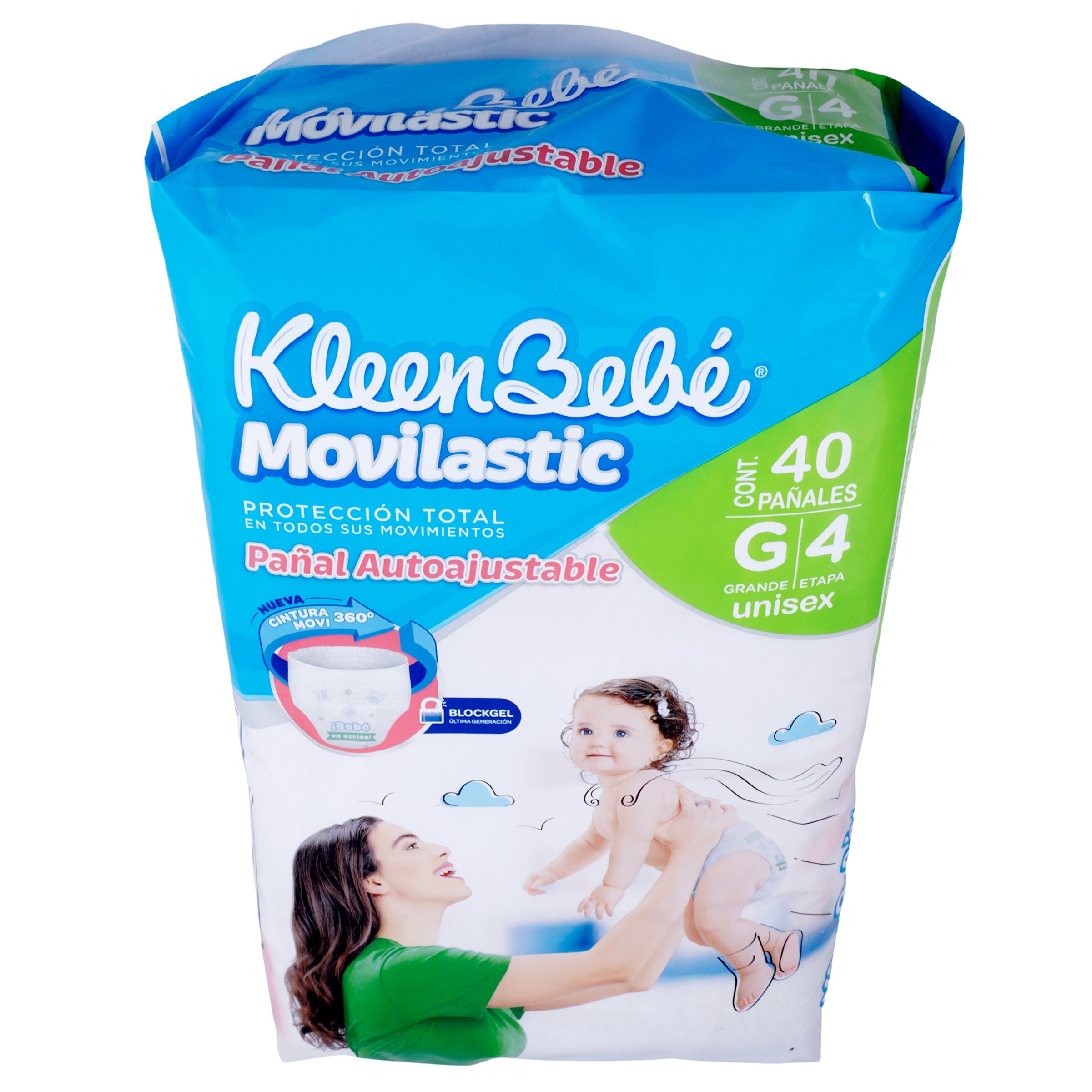 Pañal Kleen Bebe Movilastic Grande Con 44 Piezas Etapa 4-3
